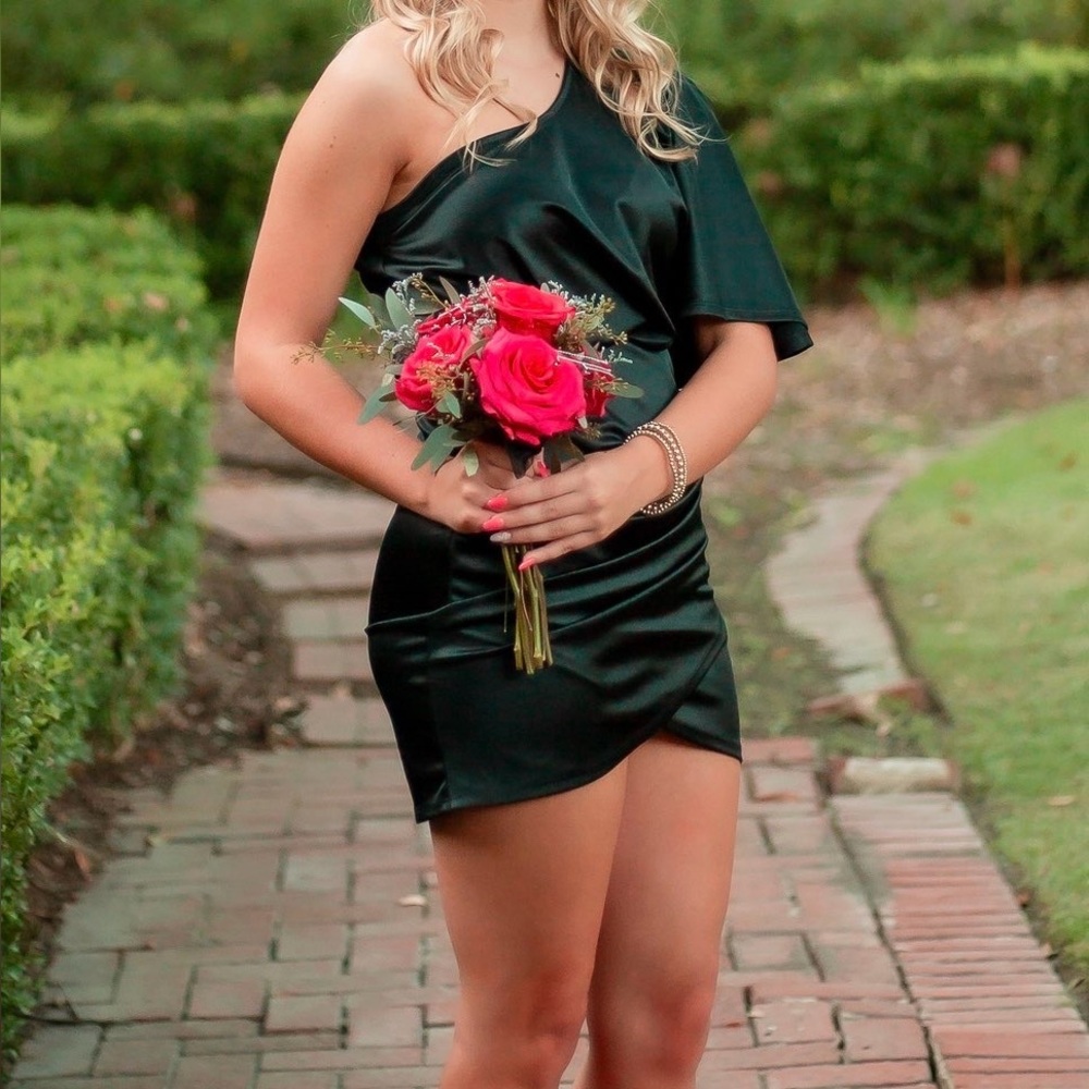 Elegant Black Satin Dress